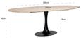 Hampton Travertine Beige 8 Seater Oval Dining Table with Back Tulip Base