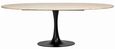 Hampton Travertine Beige 8 Seater Oval Dining Table with Back Tulip Base