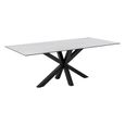 Heaven Dining Table - 8 Seater - 200cm - White Ceramic and Black - with Star Legs