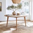Hugo Dining Table - 160cm - 8 Seater - Round - Tapered Legs - Natural - Teak Wood