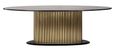 Ironville Brass Ribbed 10 Seater Oval Pedestal Dining Table