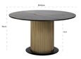 Ironville Brass Ribbed 6 Seater Round Pedestal Dining Table