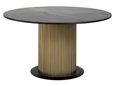 Ironville Brass Ribbed 6 Seater Round Pedestal Dining Table