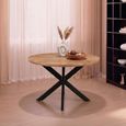 Jesper Dining Table - 120cm - 6 Seater - Round - Star Base - Natural - Mango Wood