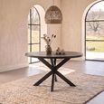 Jesper Dining Table - 130cm - 4 Seater - Round - Star Base - Black - Mango Wood