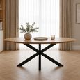 Jesper Dining Table - 160cm - 6 Seater - Oval - Star Base - Natural - Mango Wood