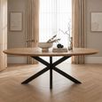 Jesper Dining Table - 180cm - 8 Seater - Oval - Star Base - Natural - Mango Wood