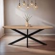Jesper Dining Table - 240cm - 10 Seater - Oval - Star Base - Natural - Mango Wood