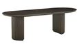 Kingston Brown 12 Seater Oval Dining Table with Fluted Base