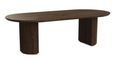 Kingston Brown 12 Seater Oval Dining Table with Fluted Base