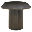 Kingston Brown 12 Seater Oval Dining Table with Fluted Base