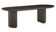 Kingston Dark Wood 12 Seater Oval Dining Table with Fluted Base