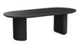 Kingston Dark Wood 12 Seater Oval Dining Table with Fluted Base