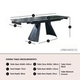Kinston Dining Table - 6-12 Seater - 160cm-240cm - Black Ceramic - Extending