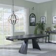 Kinston Dining Table - 6-12 Seater - 160cm-240cm - Black Ceramic - Extending