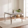 Louis Grey Marble and Chrome 4 Seater 100cm Square Dining Table thumbnail