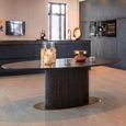 Luxor Brushed Brass Ribbed 10 Seater Oval Pedestal Dining Table