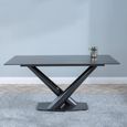 Maldon Dining Table - 6 Seater - 160cm - Black Ceramic - V Base