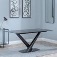 Maldon Dining Table - 6 Seater - 160cm - Black Ceramic - V Base