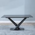 Maldon Dining Table - 6 Seater - 160cm - Black Ceramic - V Base