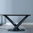 Maldon Dining Table - 6 Seater - 160cm - Grey Ceramic - Black V Base