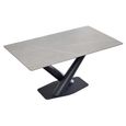 Maldon Dining Table - 6 Seater - 160cm - Grey Ceramic - Black V Base