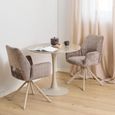Malta Round Dining Table - 2 Seater - 90cm - Brown and Grey Ceramic