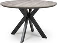 Manhattan Dining Table - Grey - 4 Seater - 120cm - Round - Black Spider Legs Base