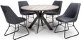 Manhattan Dining Table - Grey - 4 Seater - 120cm - Round - Black Spider Legs Base