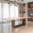 Maxfield Dining Table - 300cm - 12 Seater - Pedestal - Beige - Ceramic