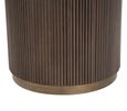 Mayfield White Marble Top 6 Seater Round Dining Table - Dark Wood Fluted Pedestal Base