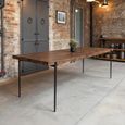 Neil Industrial Dining Table - 180cm - 6 Seater - Brown and Black - Wood and Metal