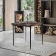 Neil Industrial Dining Table - 80cm - 2 Seater - Square - Brown and Black - Wood and Metal