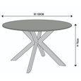 Novara Round Dining Table - 4 Seater - 130cm - Grey Ceramic - Black Star Base