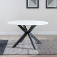 Novara Round Dining Table - 4 Seater - 130cm - White Ceramic - Black Star Base