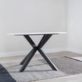 Novara Round Dining Table - 4 Seater - 130cm - White Ceramic - Black Star Base