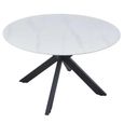 Novara Round Dining Table - 4 Seater - 130cm - White Ceramic - Black Star Base