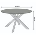 Novara Round Dining Table - 4 Seater - 130cm - White Ceramic - Black Star Base