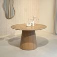 Novero Dining Table - 130cm - 4 Seater - Round - Pedestal - Natural Oak
