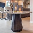 Oberoy Dining Table - 130cm - 4 Seater - Round - Blush Beige - Marble and Mango Wood
