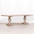 Rustic Mango Wood Double Pedestal Dining Table - 10 Seater - 240cm