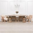 Rustic Mango Wood Double Pedestal Dining Table - 10 Seater - 240cm