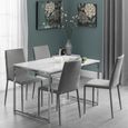 Scala Dining Table - 4 Seater - White Marble Effect and Chrome