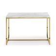 Scala Dining Table - 4 Seater - White Marble Effect and Gold