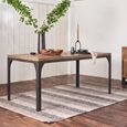 Sienna Industrial Dining Table - 240cm - 10 Seater - Natural and Black - Wood and Metal