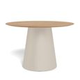 Soli RoundDining Table - 4 Seater  - Pedestal - 120cm - Oak and Grey Metal