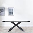 Clearance - Sutton 6-10 Seater White Ceramic Extending Dining Table with Black Star Base