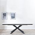 Clearance - Sutton 6-10 Seater White Ceramic Extending Dining Table with Black Star Base