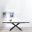 Clearance - Sutton 6-10 Seater White Ceramic Extending Dining Table with Black Star Base