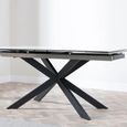 Clearance - Sutton 6-10 Seater White Ceramic Extending Dining Table with Black Star Base